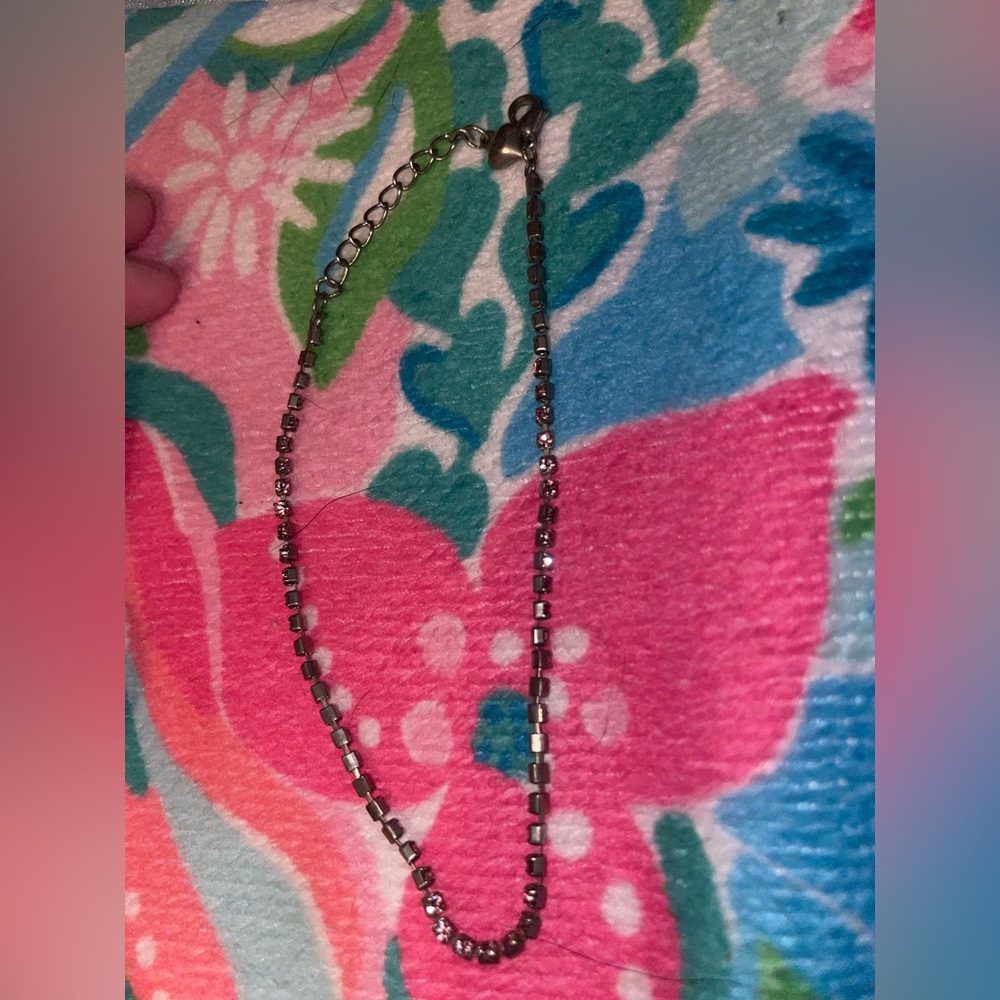 Pink Stone Metal Anklet